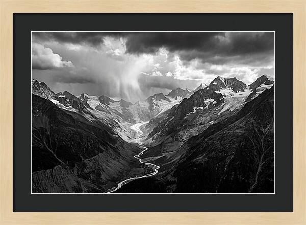 Vintgar Gorge Vista In Black And White