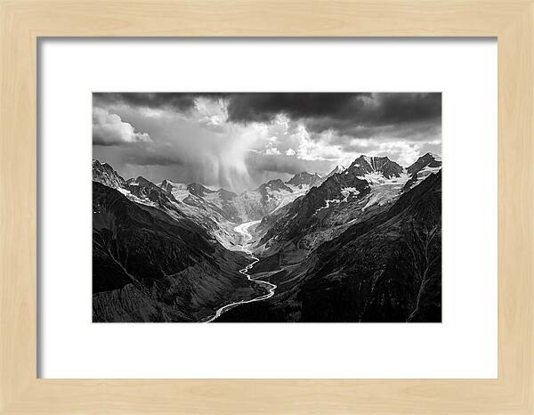 Vintgar Gorge Vista In Black And White