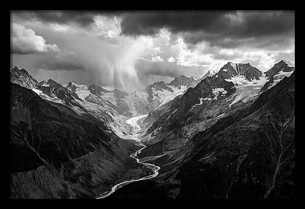 Vintgar Gorge Vista In Black And White