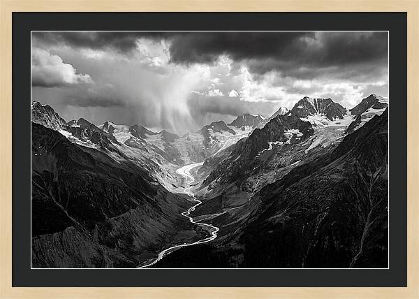 Vintgar Gorge Vista In Black And White