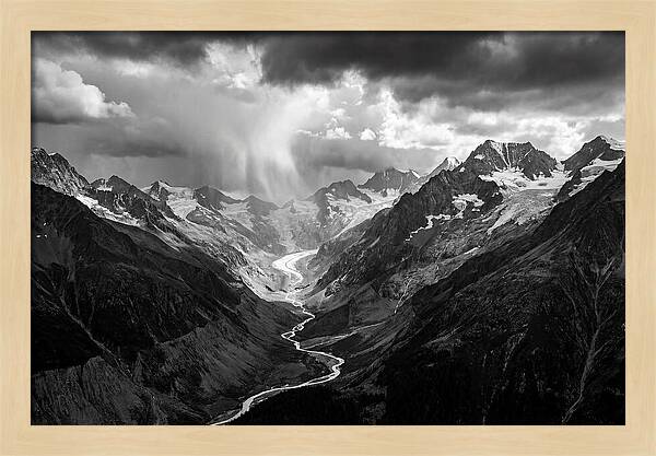 Vintgar Gorge Vista In Black And White