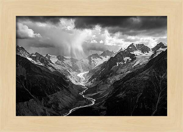 Vintgar Gorge Vista In Black And White