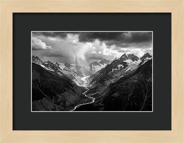 Vintgar Gorge Vista In Black And White