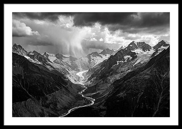 Vintgar Gorge Vista In Black And White
