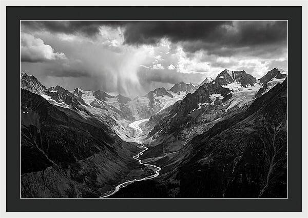 Vintgar Gorge Vista In Black And White