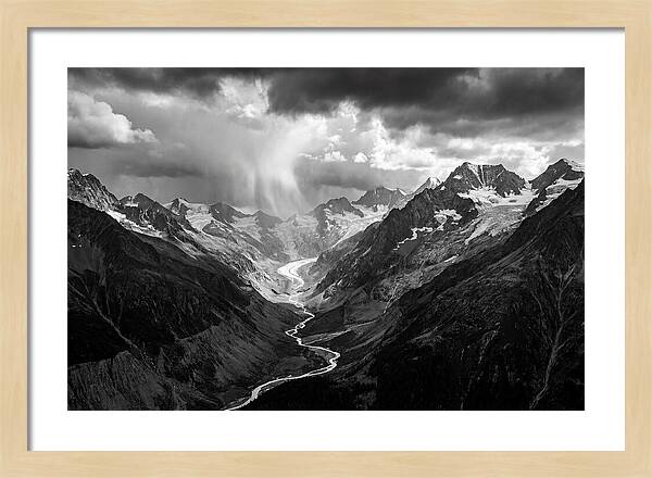 Vintgar Gorge Vista In Black And White