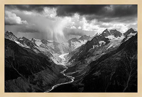Vintgar Gorge Vista In Black And White