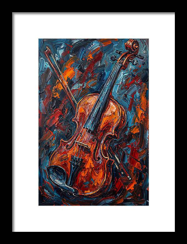 Violin In Fiery Colors