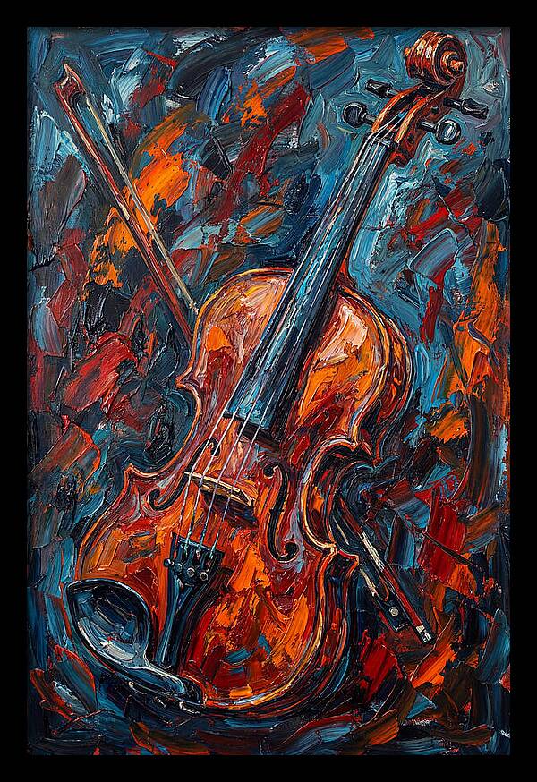 Violin In Fiery Colors
