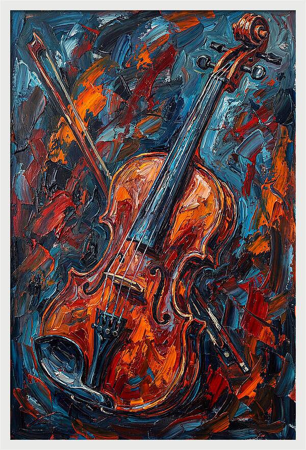 Violin In Fiery Colors