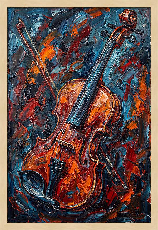 Violin In Fiery Colors
