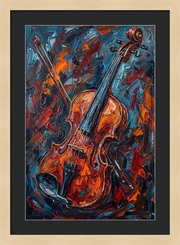 Violin In Fiery Colors