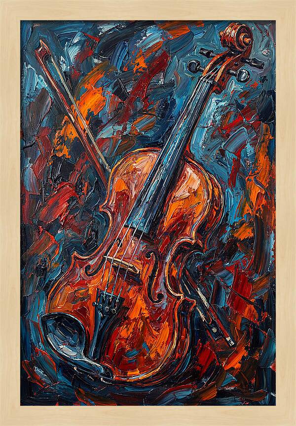 Violin In Fiery Colors