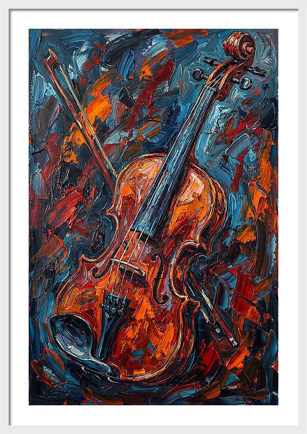 Violin In Fiery Colors