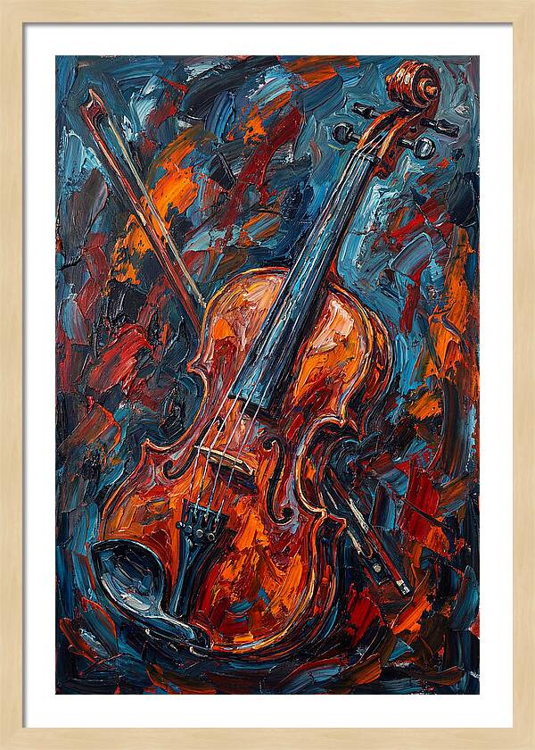 Violin In Fiery Colors