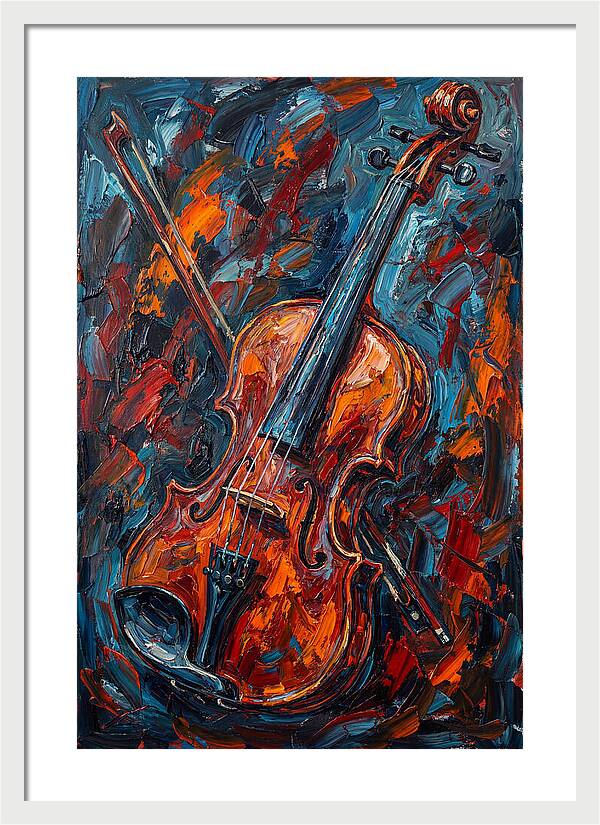 Violin In Fiery Colors
