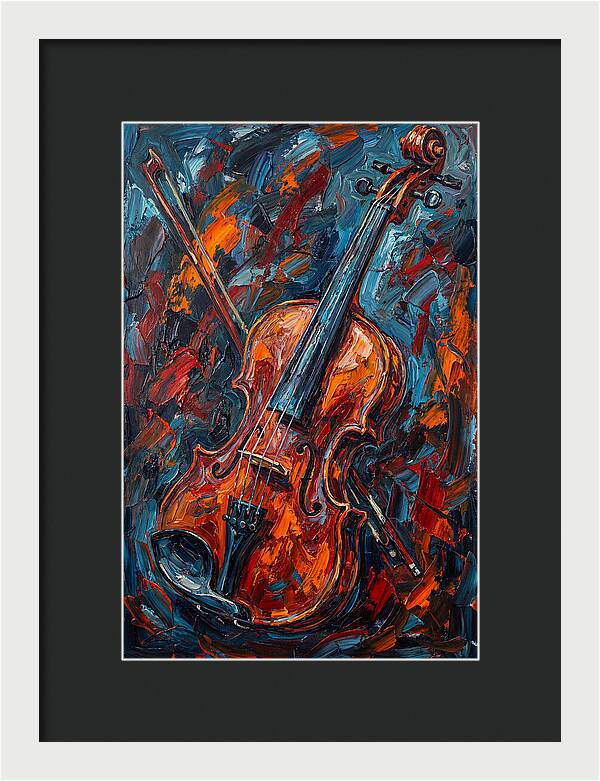 Violin In Fiery Colors