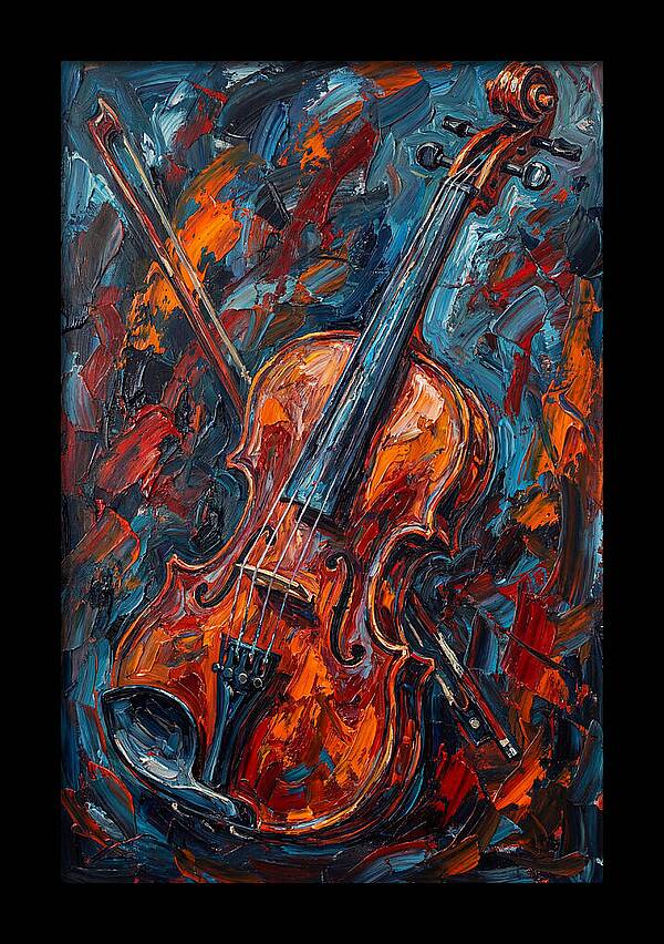 Violin In Fiery Colors