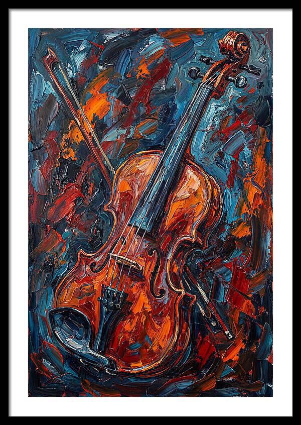 Violin In Fiery Colors