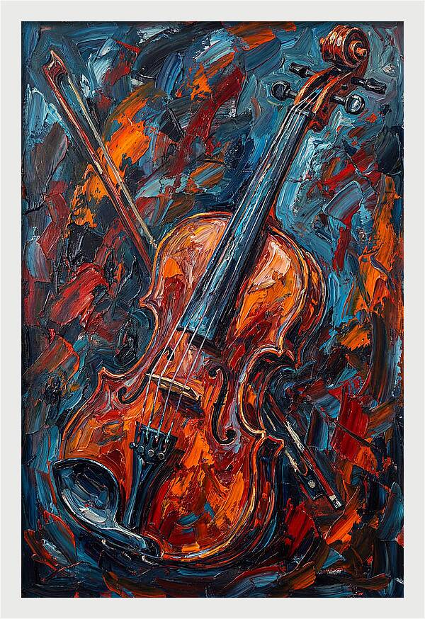 Violin In Fiery Colors