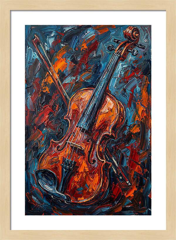 Violin In Fiery Colors