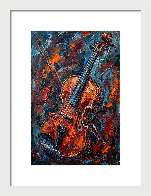 Violin In Fiery Colors