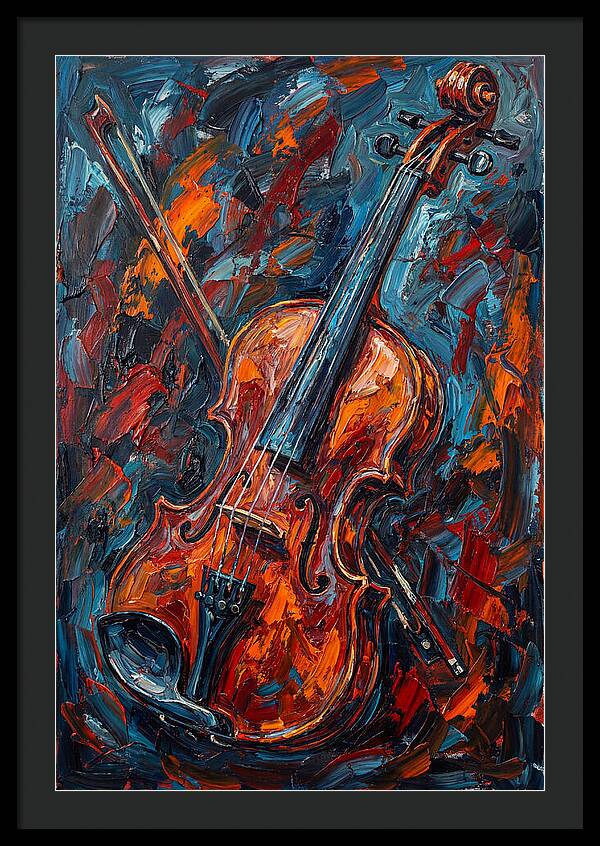 Violin In Fiery Colors