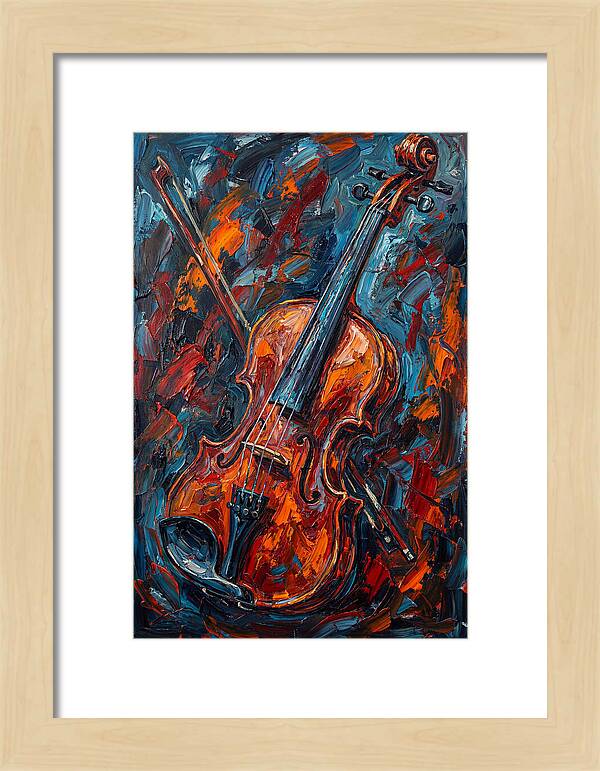 Violin In Fiery Colors