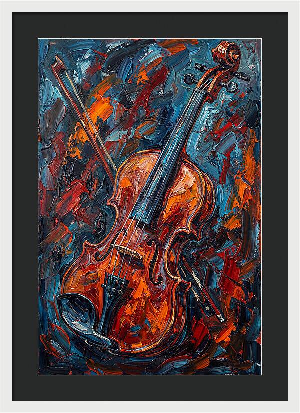 Violin In Fiery Colors