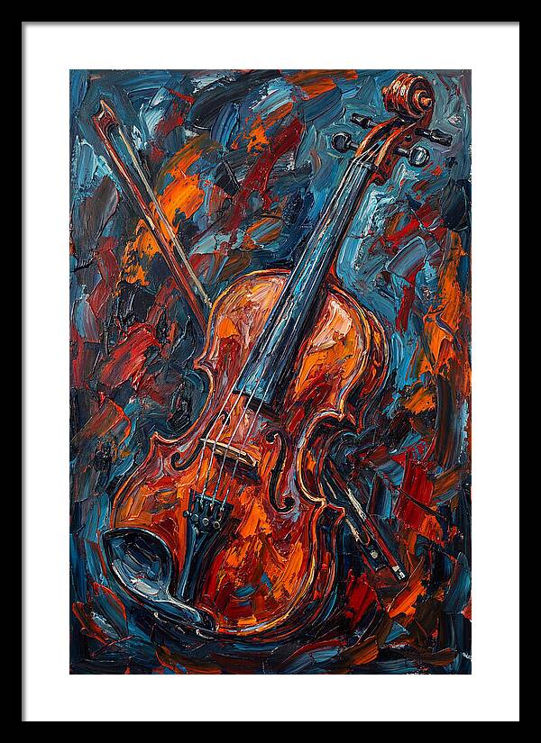 Violin In Fiery Colors