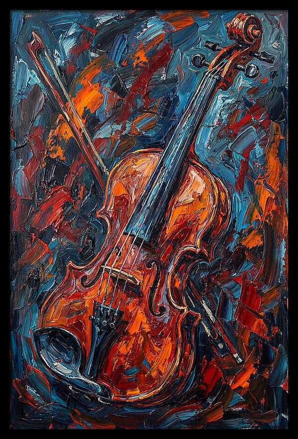 Violin In Fiery Colors