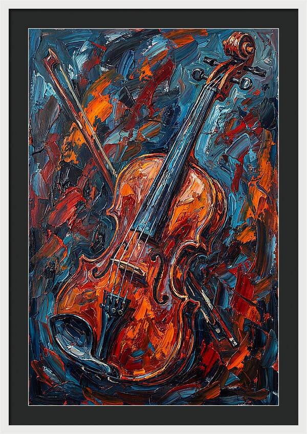 Violin In Fiery Colors