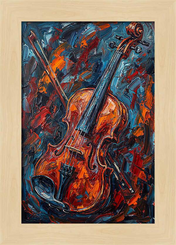 Violin In Fiery Colors