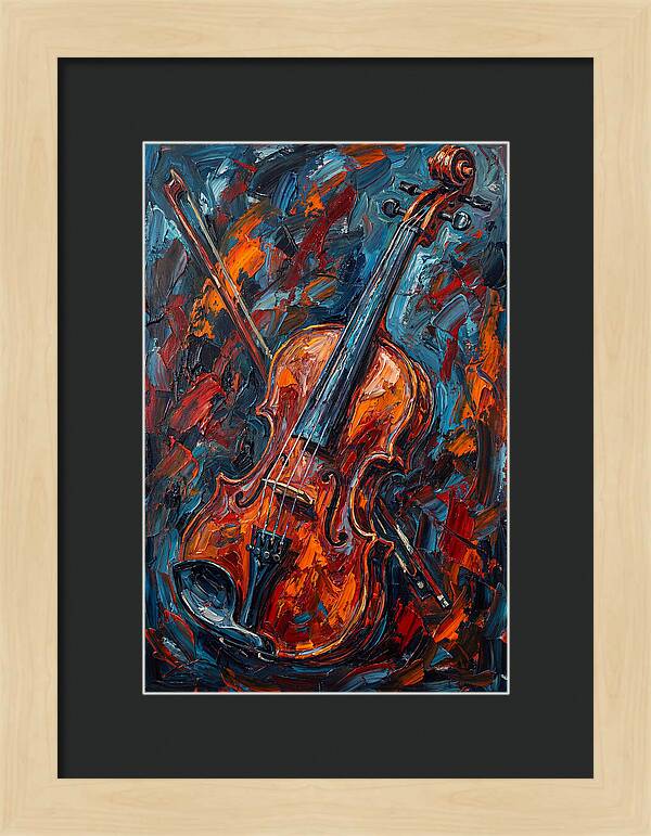 Violin In Fiery Colors