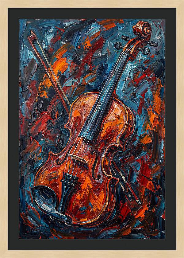 Violin In Fiery Colors