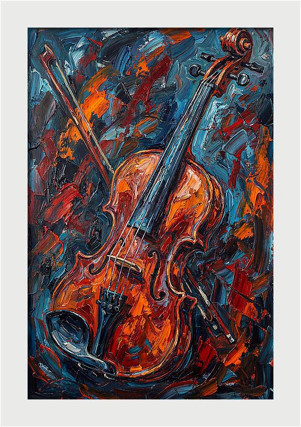 Violin In Fiery Colors