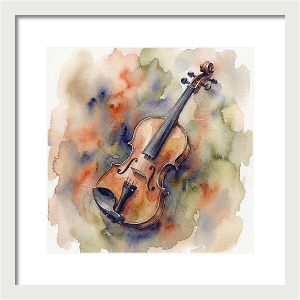 Violin In Watercolor Harmony
