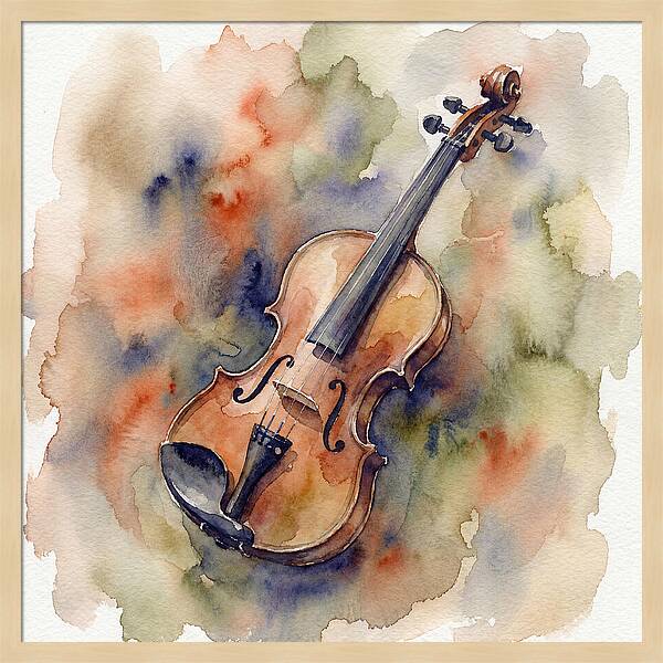 Violin In Watercolor Harmony