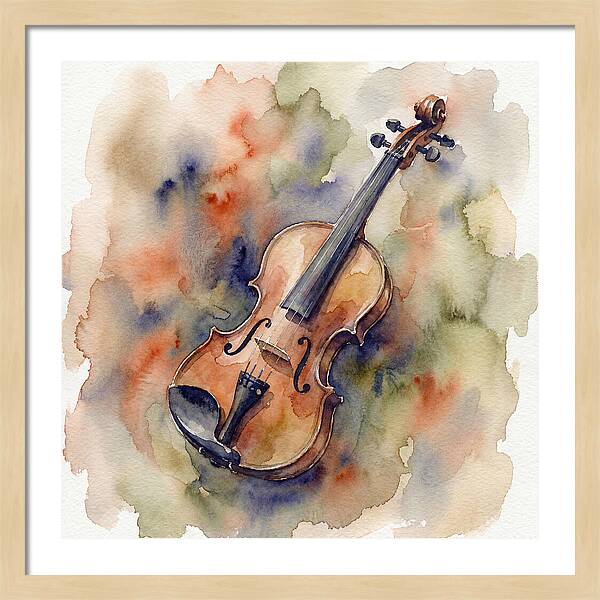 Violin In Watercolor Harmony