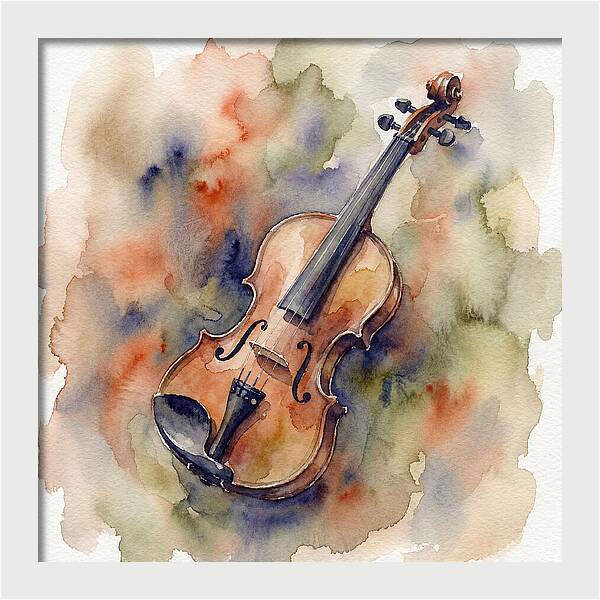 Violin In Watercolor Harmony