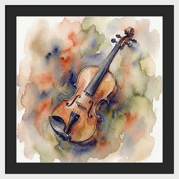 Violin In Watercolor Harmony