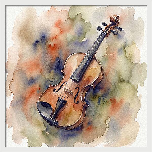 Violin In Watercolor Harmony