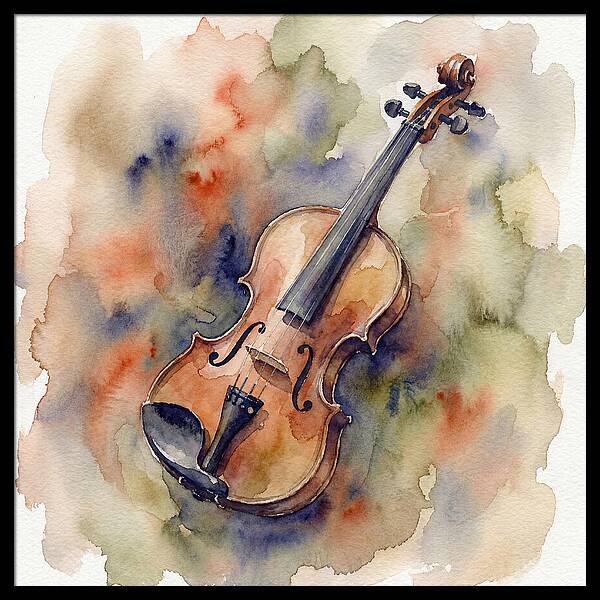 Violin In Watercolor Harmony