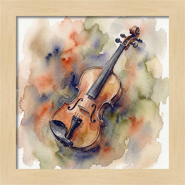 Violin In Watercolor Harmony