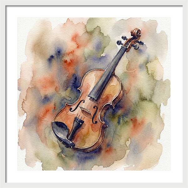 Violin In Watercolor Harmony