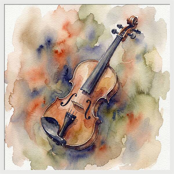 Violin In Watercolor Harmony