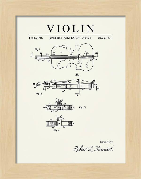 Violin Minimalist Patent Us2977835a