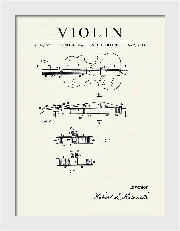 Violin Minimalist Patent Us2977835a