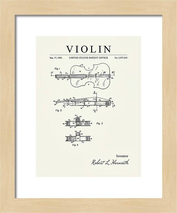 Violin Minimalist Patent Us2977835a