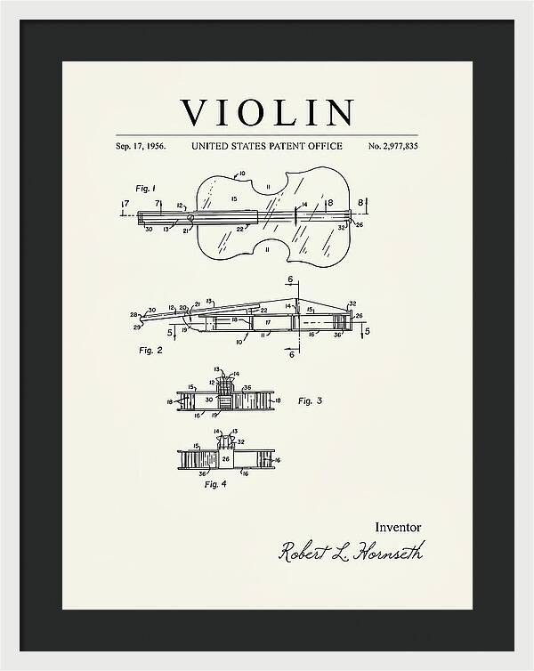 Violin Minimalist Patent Us2977835a